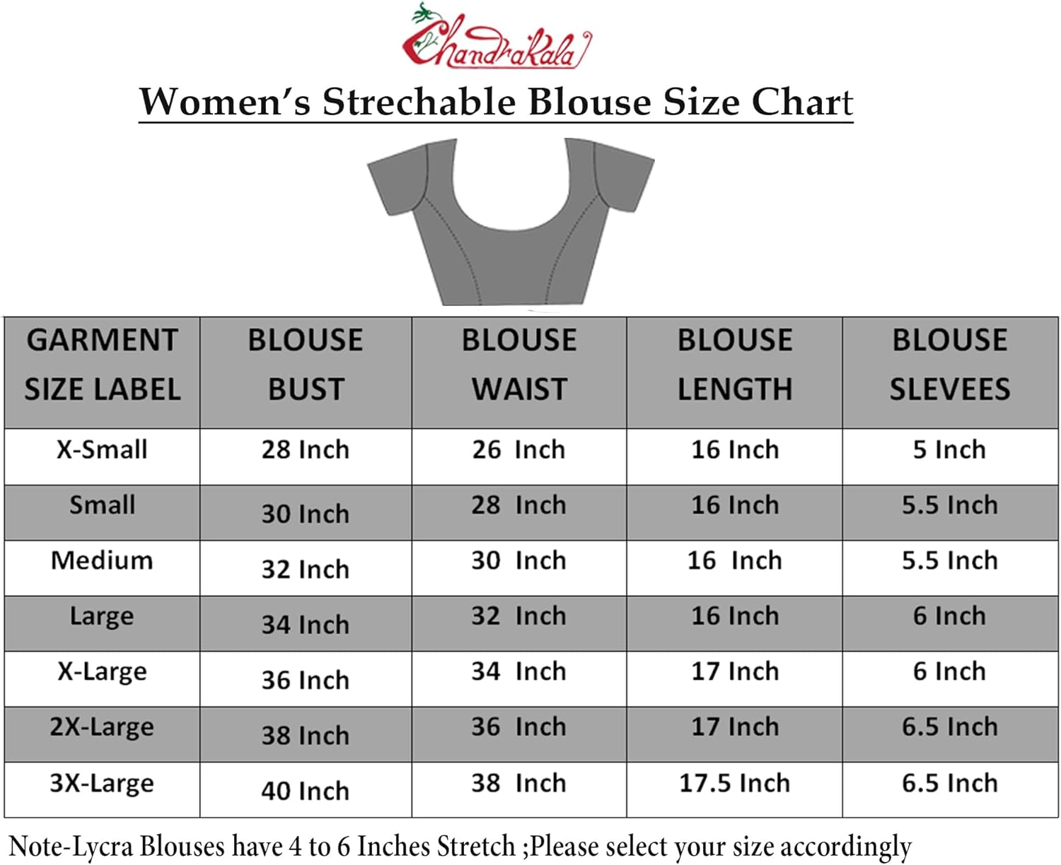 Chandrakala Readymade Blouses for Women Sarees,Stretchable (B102-P) - Image 5