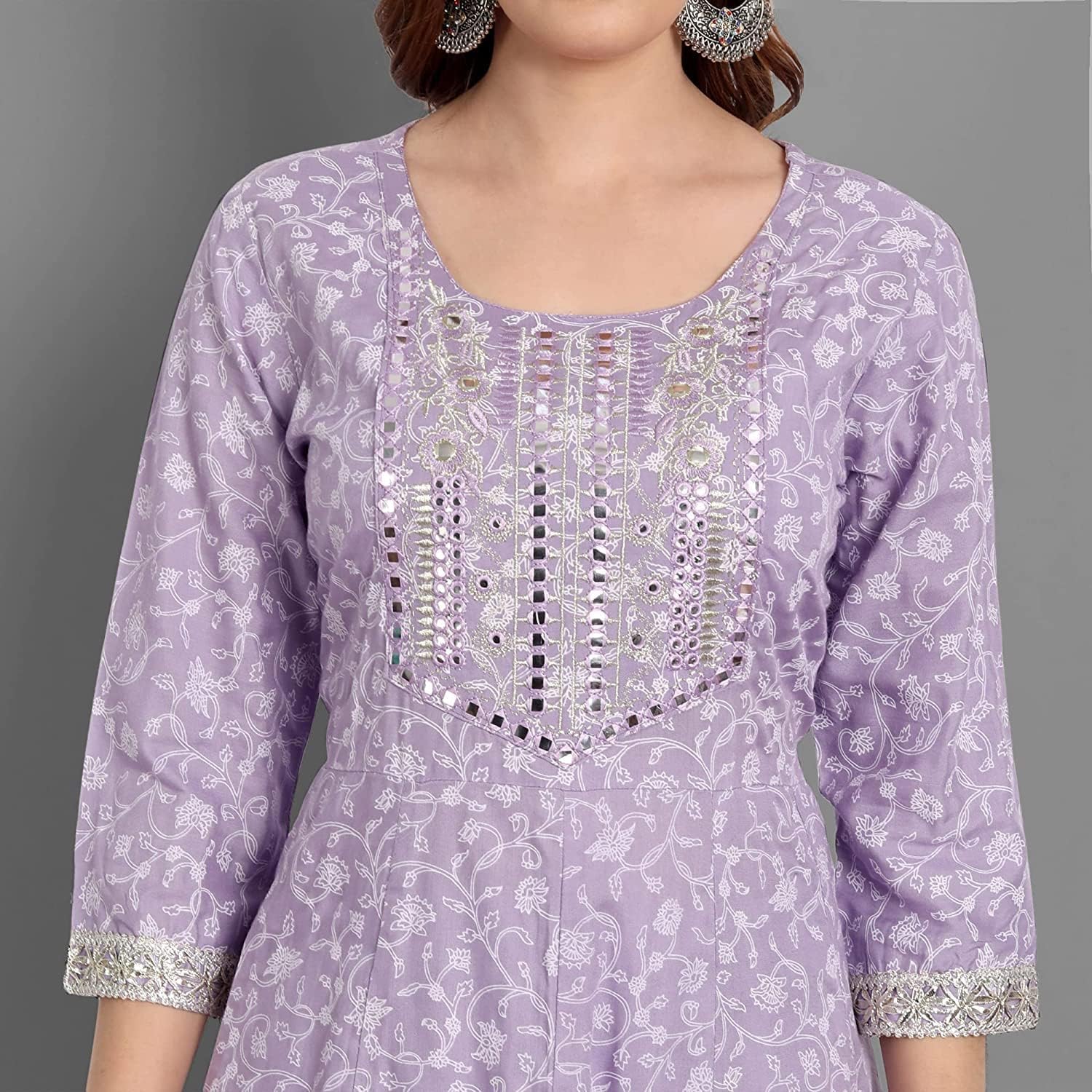 Women Rayon Anarkali Embroidered Printed Anarkali Salwar Kameez - Image 5