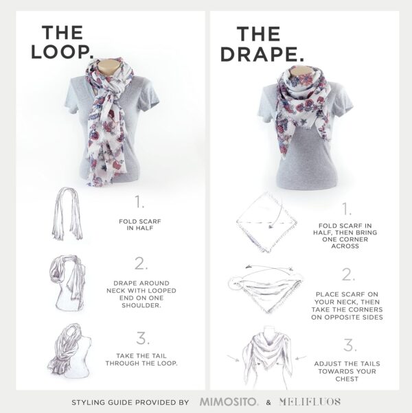 MELIFLUOS DESIGNED IN SPAIN Scarf for Women Lightweight Floral Flower Scarves for Fall Winter Shawl Wrap - Image 4