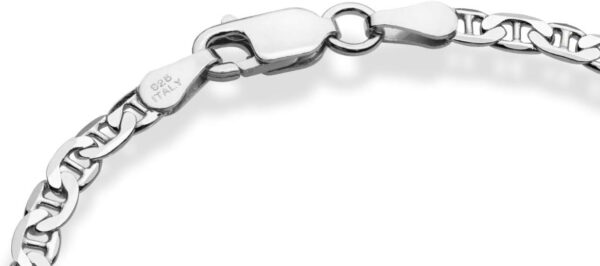 Miabella 925 Sterling Silver Italian 3mm, 4mm Solid Diamond-Cut Mariner Link Chain Anklet Ankle Bracelet for Women, Made in Italy - Image 2
