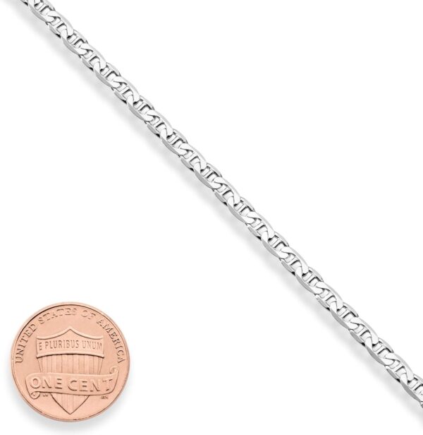 Miabella 925 Sterling Silver Italian 3mm, 4mm Solid Diamond-Cut Mariner Link Chain Anklet Ankle Bracelet for Women, Made in Italy - Image 5