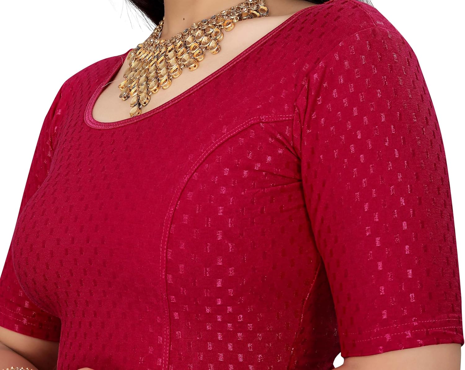 KNETLI Polyester Cotton Readymade Stretchable Blouse for Women - Image 3