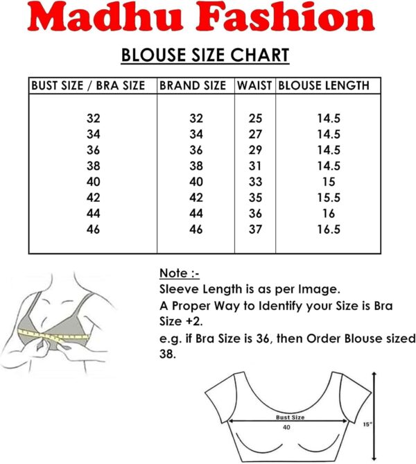 Womens Solid Pattern Sleeveless Padded Readymade Saree Blouse - Image 5
