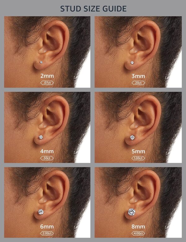 Amazon Essentials Yellow Gold Plated, Platinum or Rose Gold Plated Sterling Silver Infinite Elements Cubic Zirconia Stud Earrings | White, Blue, Green, or Pink Cubic Zirconia (previously Amazon Collection) - Image 5