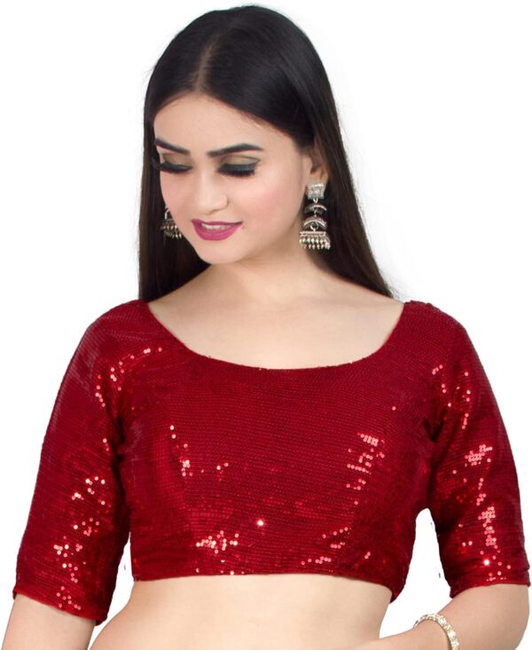 Chandrakala Sequence Blouses for Women Sarees,Readymade (B185)