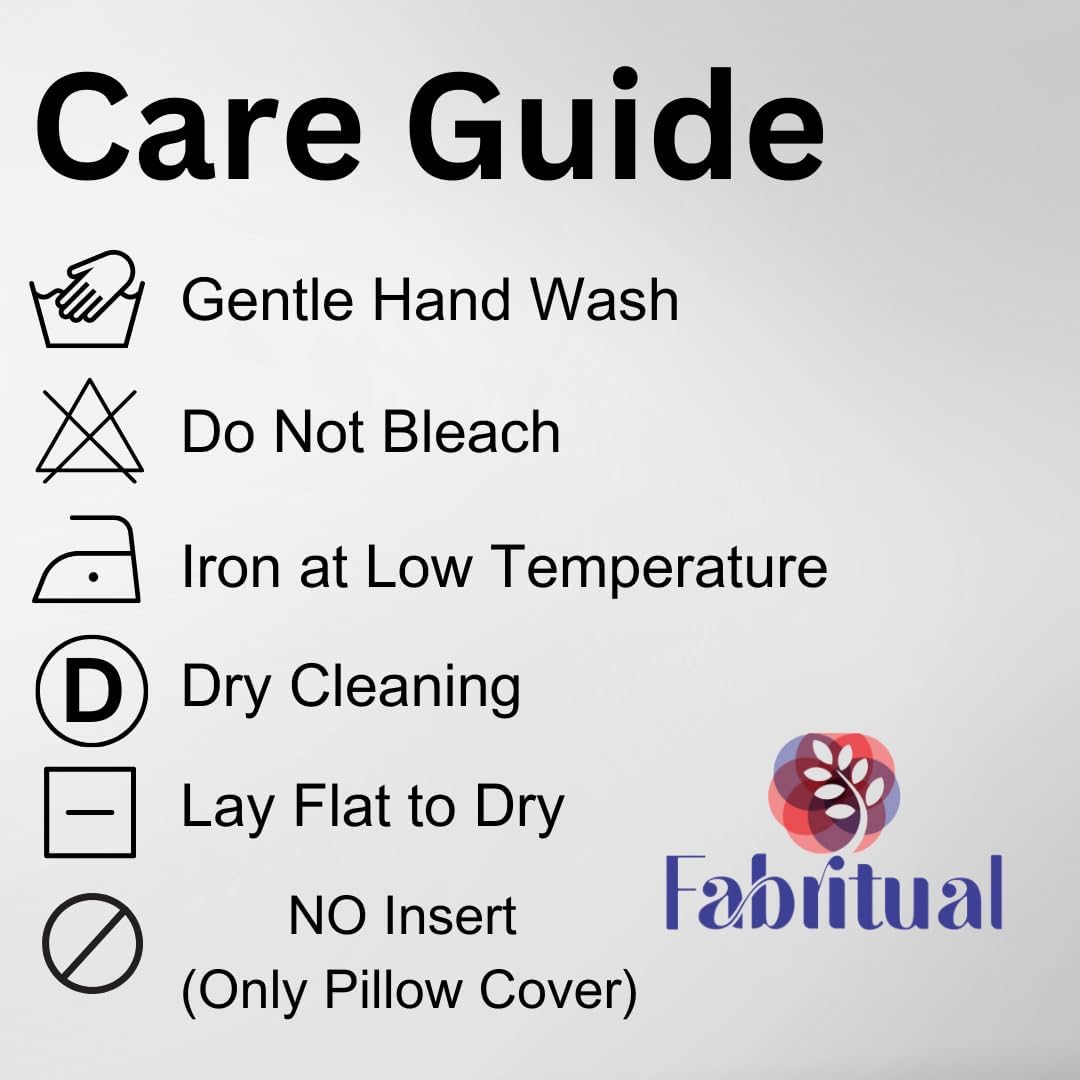 Off White Linen Throw Pillowcase Cover 18X18 Bedroom Pillow Handloom Print, Cushion Cover with Invisiable Zipper for Sofa and Couch, Floral Print with Boho, Bagru Buti, Light Yellow - Image 6