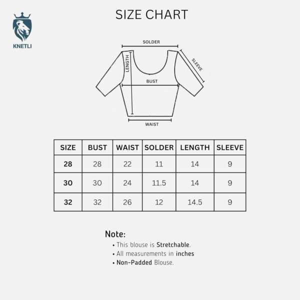 KNETLI Women's Polyester Cotton Readymade Blouse Stretchable,CutOut Fency Back Side - Image 2