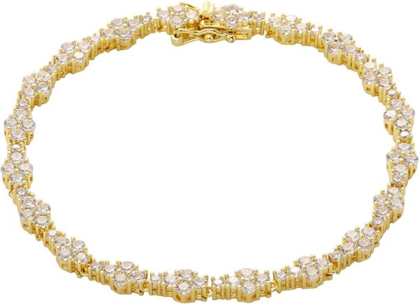TOPGRILLZ Ankle Bracelets for Women Gold Anklets for Women Iced out 14K Gold Plated 5mm Silver Pink Anklets for Women Minimalist Foot Jewelry - Image 9