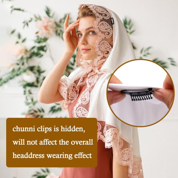 Chunni Clips with Safety Pins,8 PCS Strong Chunni Grip Dupatta Setting Clips Indian for Woman （Mixed Colors） - Image 5