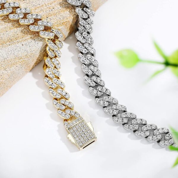 TOPGRILLZ Gold Anklets for Women Cuban Link Anklets Iced out Faux Diamond Chunky Ankle Bracelets 8mm 14K Gold Silver Plated Minimalist Fashion Foot Jewelry - Image 3