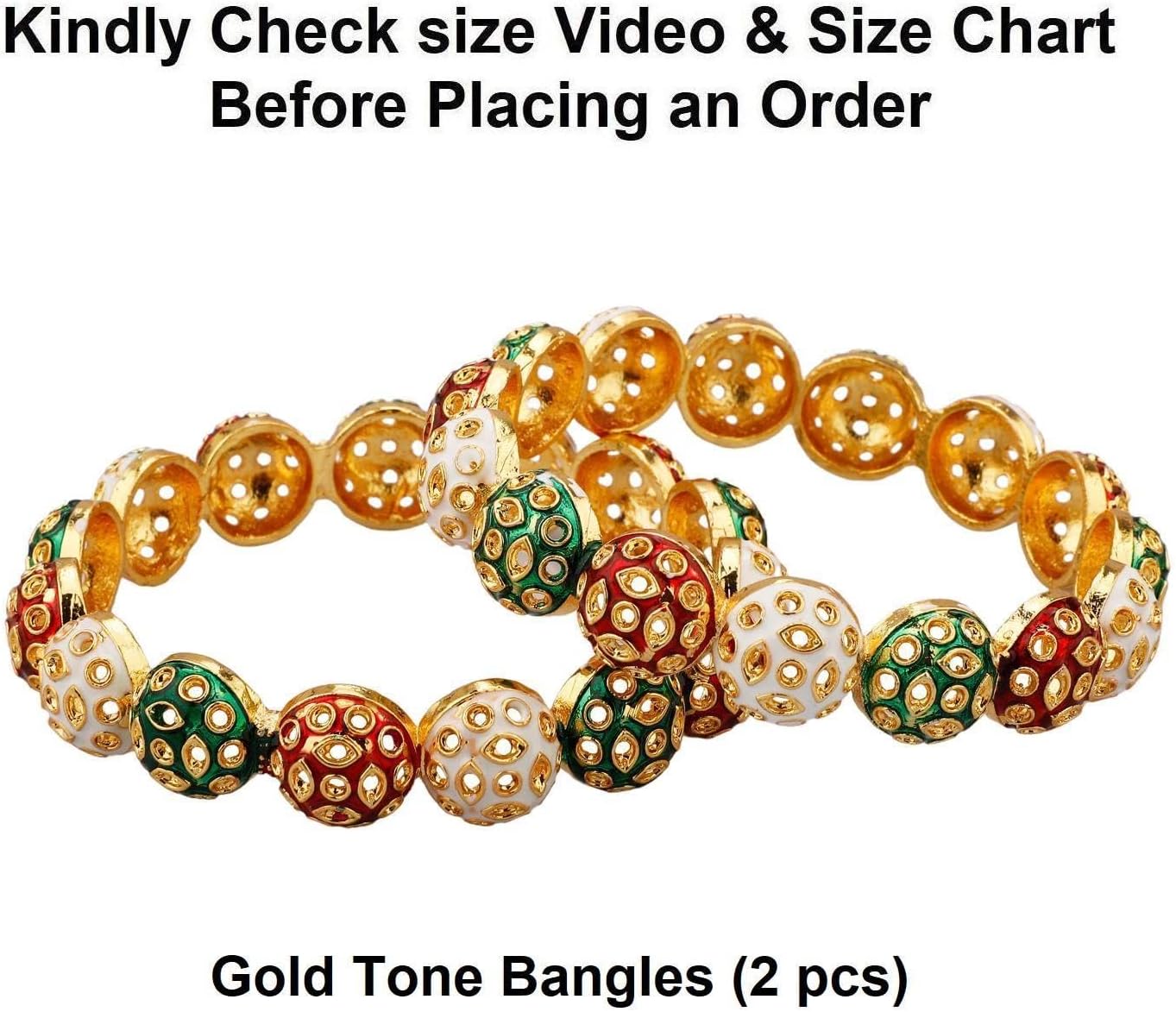 Efulgenz Gold Tone Indian Bangle Set for Women Stylish Bangle Set Indian Gold Bangles Bracelet Indian Bridal Jewelry for Wedding Bollywood Fashion Jewelry - Image 5