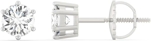 2 to 8 Carat 14K Yellow/White Gold IGI Certified LAB-GROWN Solitaire Diamond Stud Earrings Round Cut 4/6 Prong Screw Back Ultra Premium Collection (F/G color VVS clarity)