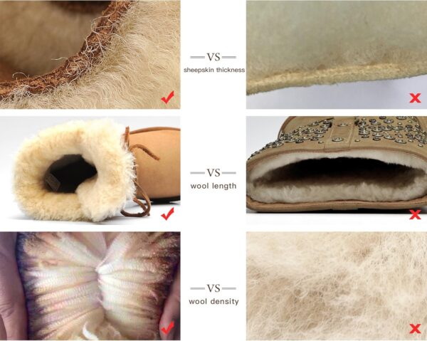 AU&MU Aumu Womens Comfort Suede Fur Shearling Stylish Knee High Winter Snow Boots Women Sheepskin - Image 7