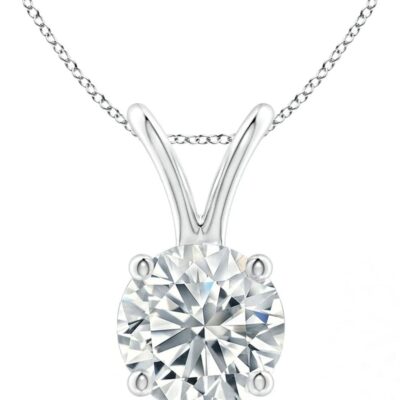 The Diamond Deal .25-1.00 Carat Round Brilliant Solitaire IGI Certifed Lab-Grown Diamond Solitaire Pendant Necklace | 14k Yellow or White or Rose/Pink Gold With 18" Gold Chain