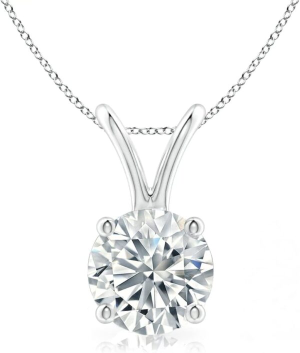 The Diamond Deal .25-1.00 Carat Round Brilliant Solitaire IGI Certifed Lab-Grown Diamond Solitaire Pendant Necklace | 14k Yellow or White or Rose/Pink Gold With 18" Gold Chain