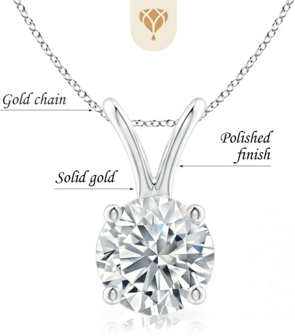 The Diamond Deal .25-1.00 Carat Round Brilliant Solitaire IGI Certifed Lab-Grown Diamond Solitaire Pendant Necklace | 14k Yellow or White or Rose/Pink Gold With 18" Gold Chain - Image 2