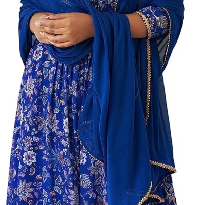 Janasya Indian Women's Flowy Kurta Kurti Top Tunic Printed Festive Kurta Set for Women
