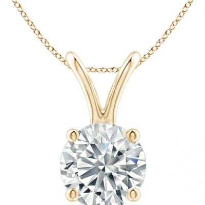 The Diamond Deal .25-1.00 Carat Round Brilliant Solitaire IGI Certifed Lab-Grown Diamond Solitaire Pendant Necklace | 14k Yellow or White or Rose/Pink Gold With 18" Gold Chain