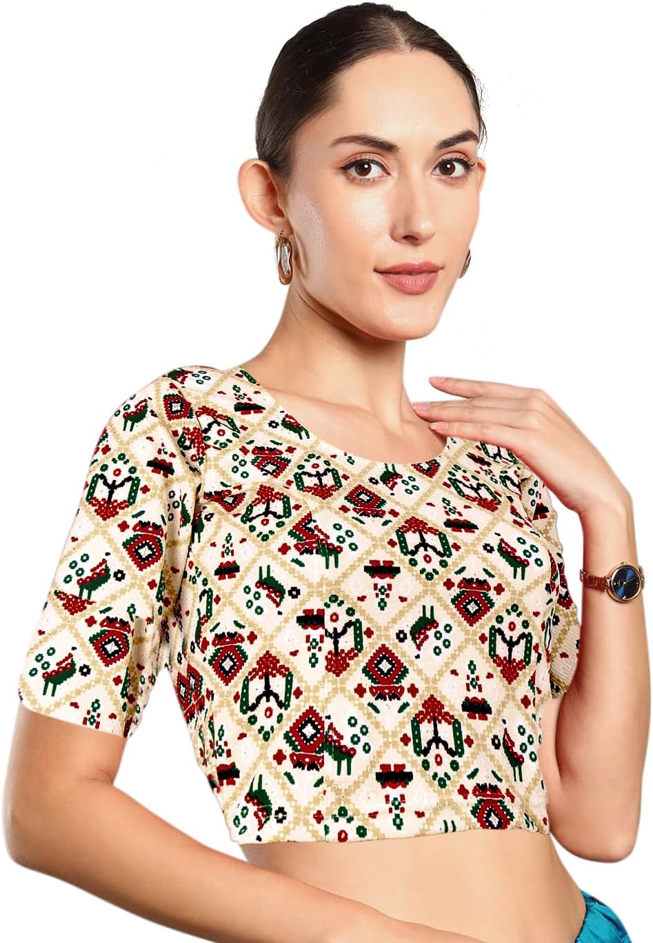 Chandrakala Stretchable Blouses for Women Sarees,Readymade (B217-P) - Image 2