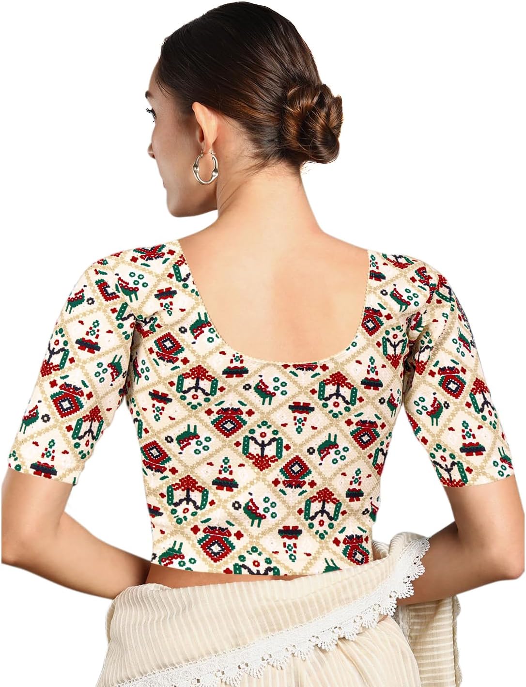 Chandrakala Stretchable Blouses for Women Sarees,Readymade (B217-P) - Image 3