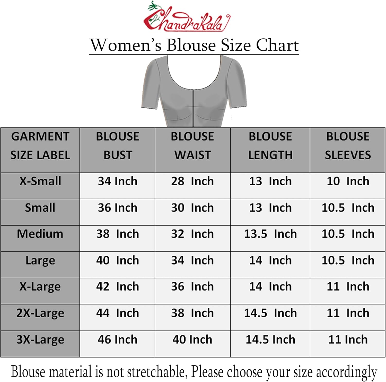 Chandrakala Embroidered Blouses for Women sarees,Readymade, (B195) - Image 6