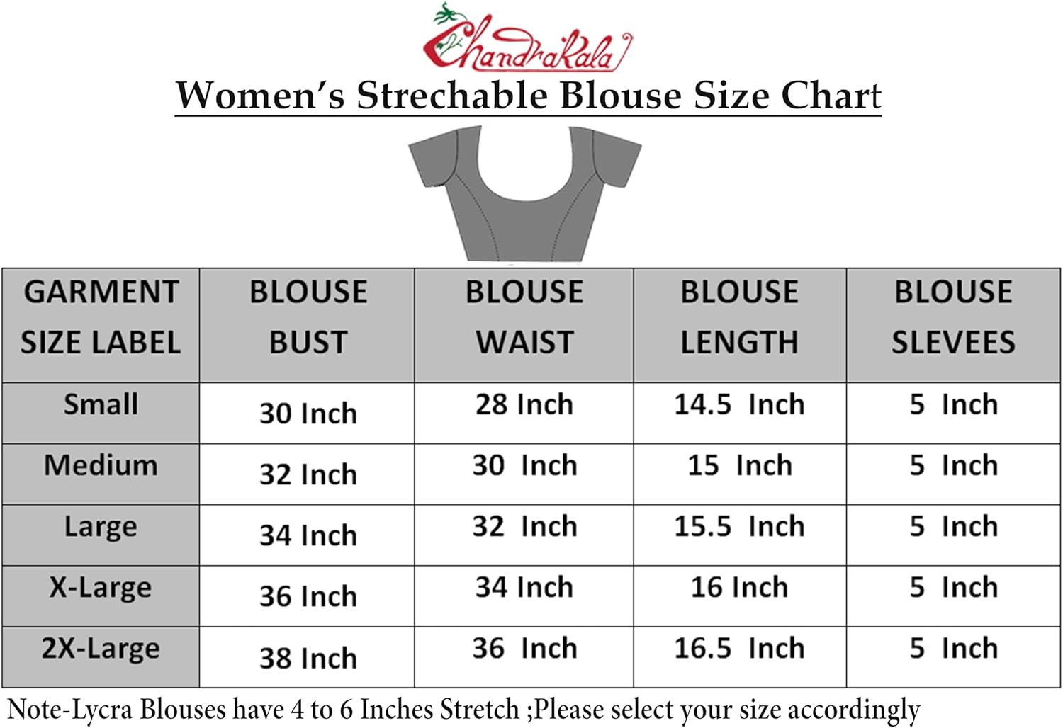 Chandrakala Readymade Blouses for Women Sarees,Stretchable (B102-P) - Image 5