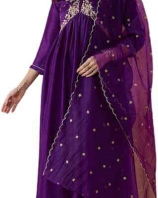 Anarkali Dress suit Alia cut kurti pant and Dupatta 3pc set for women
