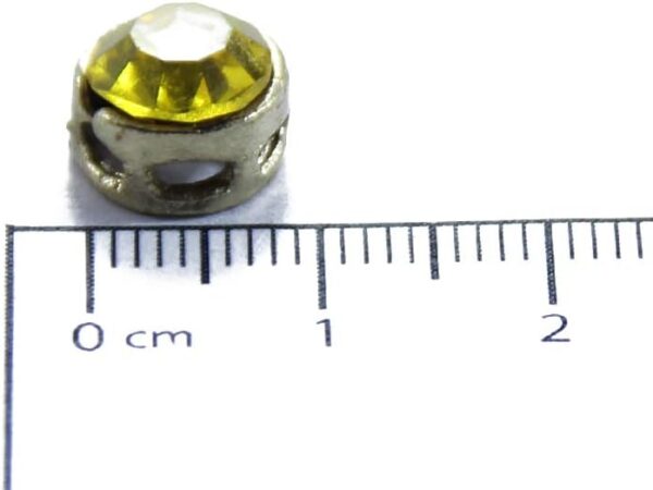The Design Cart 1CM Circular Kundan Stones for Jewellery Making,Craft,Embroidery,Saree,Blouse Work and Dress Making (Pack of 200 Pieces) (Yellow) - Image 2