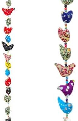 Decorative Door Hanging 30 Fabric Birds Tota String with Bell Festival Decoration for home Wall Temple Bedroom Office kids room home Décor Indian Traditional Gifting(Size:-48"/ 4 Feet)