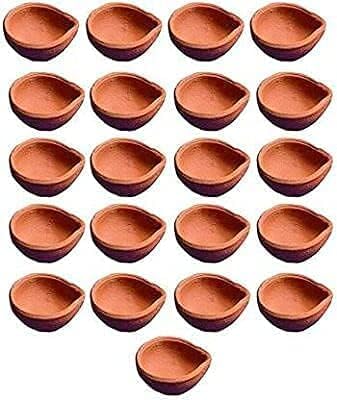 Clay Diya Clay Mitti Diya Clay Diya Diwali Diya Diya for Diwali Diya for Dipawali Pooja Items Diwali Pujan Diye Diwali Items Diwali Decor Home Decor Pack of 21 Diya, PF240724011