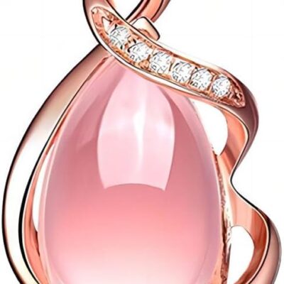 Gemstone Necklace for Women, 18K Rose Gold, Natural Stones, Elegant Design, Mother's Day, Birthday, Thanksgiving Gifts for Women