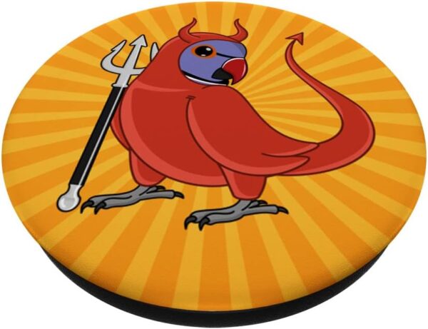 Scary Devil Costume Parrot I Violet Indian Ringneck PopSockets Swappable PopGrip - Image 2