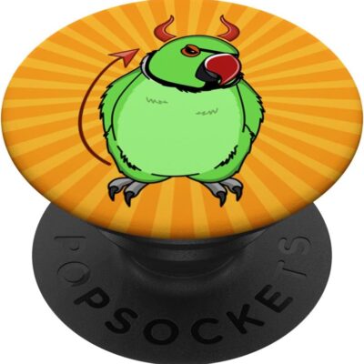 Scary Devil Costume Parrot I Green Indian Ringneck PopSockets Swappable PopGrip