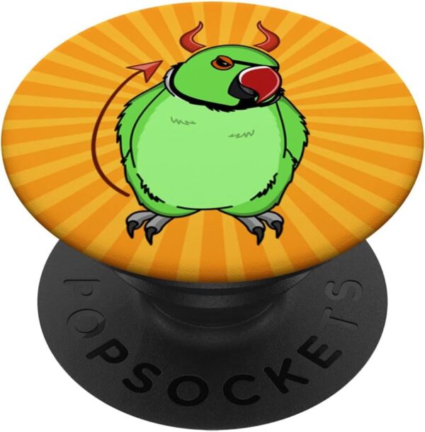 Scary Devil Costume Parrot I Green Indian Ringneck PopSockets Swappable PopGrip