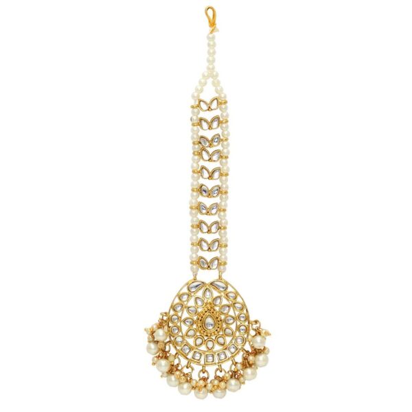 Aheli Faux Kundan Maang Tikka Matha Patti Indian Traditional Bollywood Jewelry for Women Girls