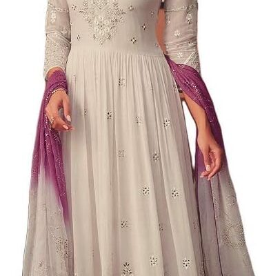 Alamara Fashion Pakistani Indian Georgette with Embroidery Work Salwar Kameez Palazzo Suit Ready to Wear