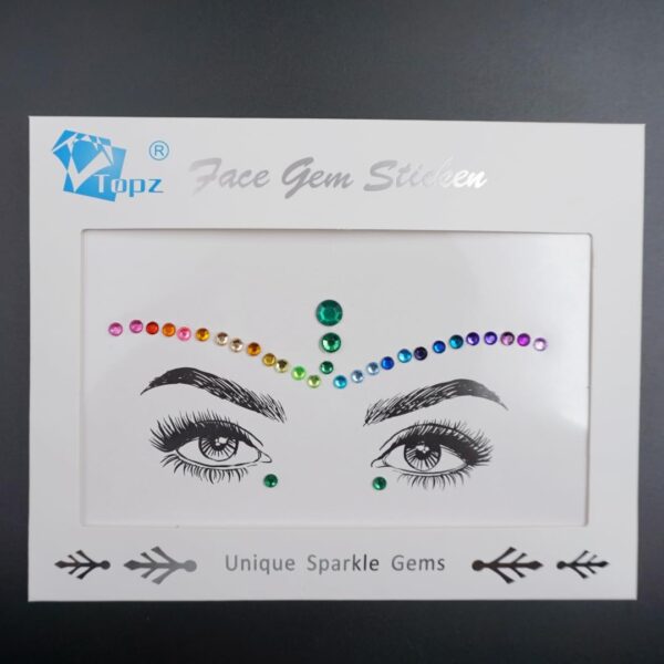 rainbow face gems festival halloween face jewels crystals bindi body jewels temporary tattoo face jewel stickers for festival pride makeup - Image 8