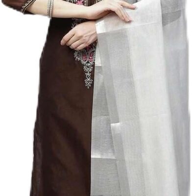 Art Silk Straight Brown Hand Embroidered Kurta Pant Set With Dupatta For Women