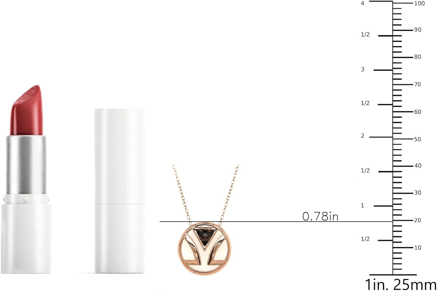 LE VIAN 3/4 Carat Triangle Brown Smoky Quartz Circle Pendant Necklace for Women I 14k Rose Gold Plated 925 Sterling Silver Logo Pendant for Her I 18 Inch Chain with Spring Ring Clasp - Image 5