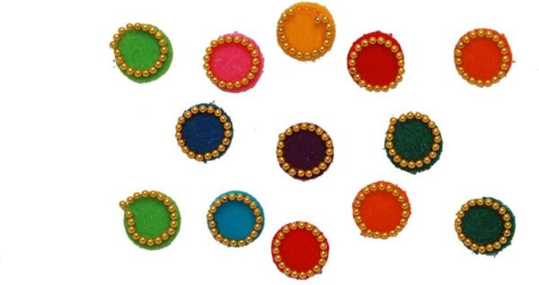 Aditri Creation Bindi Pack of 4 Colorful Crystal Indian Bindis for Forhead Designer Bindi face Jewels Forehead Tika Multicolored Stickers Round Stone Bindi Tattoo for Women in New Year - Image 4