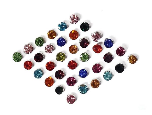 Diamond Crystal Indian Crafts stickers Indian Bindi for women Face Jewels Diamond Cut Bindi Indian Round Bindi Women Bollywood Party Mix Size Forehead Face Sticker Stone Bindi (Multicolour)
