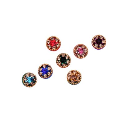PT'Z New Diamond Premium Collection Medium Size Round Fancy Bindis for Women (Double Coated Diamond)