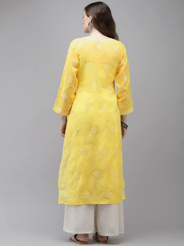 Ada Indian Hand Embroidered Traditional Chikanakri Women's Cotton Kurta Kurti Tunic Dress A411165 - Image 2