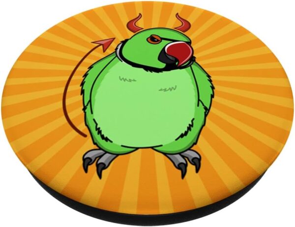Scary Devil Costume Parrot I Green Indian Ringneck PopSockets Swappable PopGrip - Image 2
