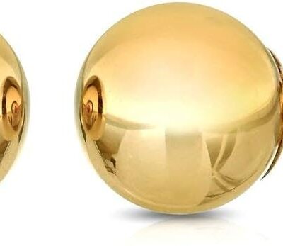 Pori Jewelers Premium 14K Gold Ball Stud Earrings - Available in Yellow, Rose & White Gold- Multiple Options Available