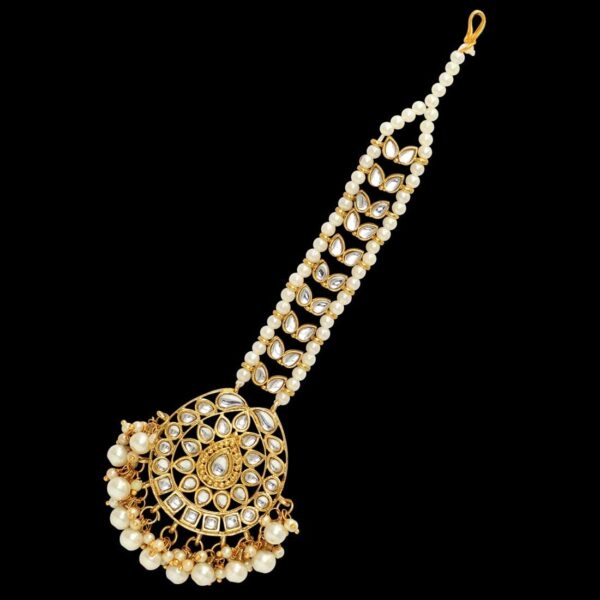 Aheli Faux Kundan Maang Tikka Matha Patti Indian Traditional Bollywood Jewelry for Women Girls - Image 7