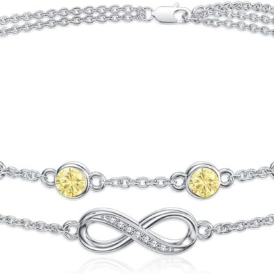 Dorunmo Christmas Gifts Anklet Bracelets For Women 925 Sterling Silver Birthstone/Infinity/Butterfly/Evil Eye/Turtle/Pineapple/Starfish/Heart Anklets Bracelets Jewelry Gifts for Women