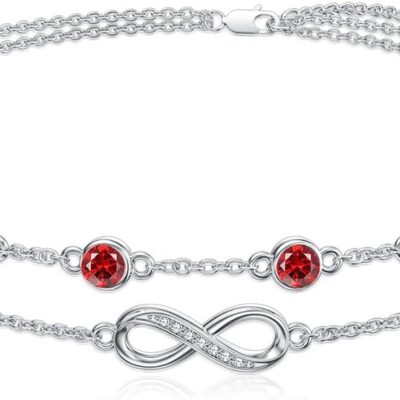 Dorunmo Christmas Gifts Anklet Bracelets For Women 925 Sterling Silver Birthstone/Infinity/Butterfly/Evil Eye/Turtle/Pineapple/Starfish/Heart Anklets Bracelets Jewelry Gifts for Women