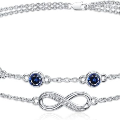 Dorunmo Christmas Gifts Anklet Bracelets For Women 925 Sterling Silver Birthstone/Infinity/Butterfly/Evil Eye/Turtle/Pineapple/Starfish/Heart Anklets Bracelets Jewelry Gifts for Women