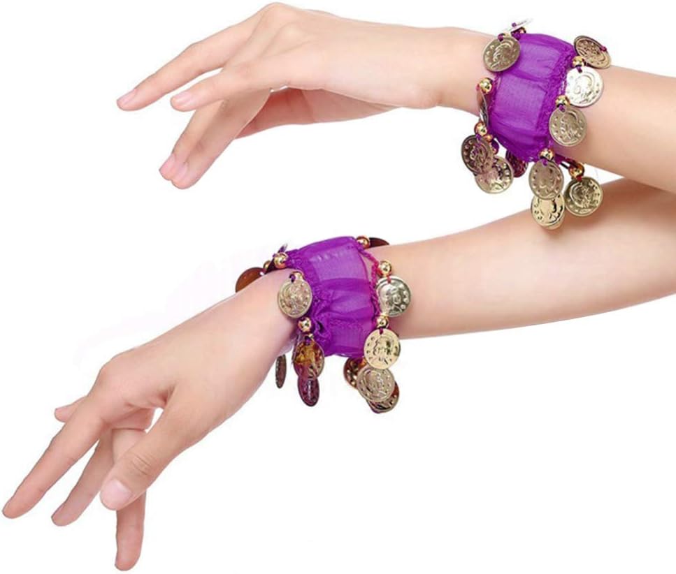 Cooyeah Belly Dance Skirt and Belly Dance Wrist Ankle Cuffs Bracelets - Image 4